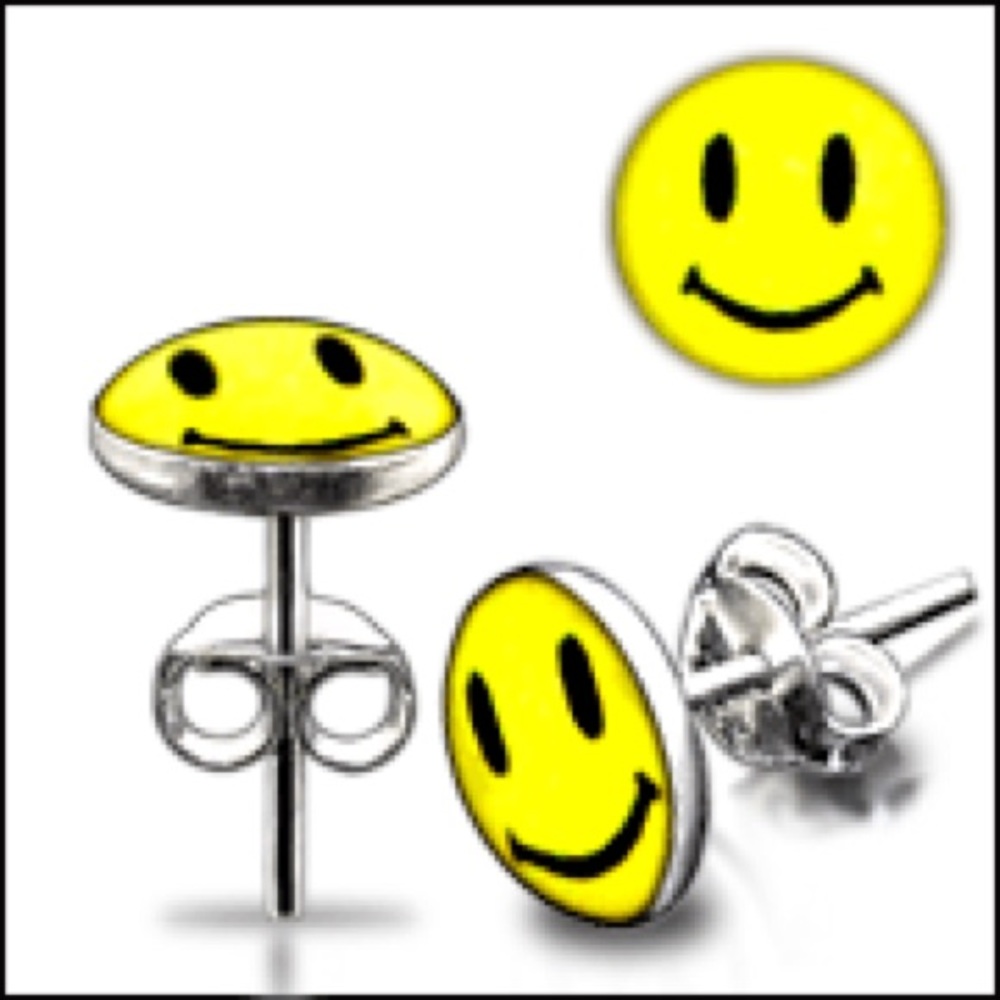 🆕 Smiley Face 925 Sterling Silver Earring